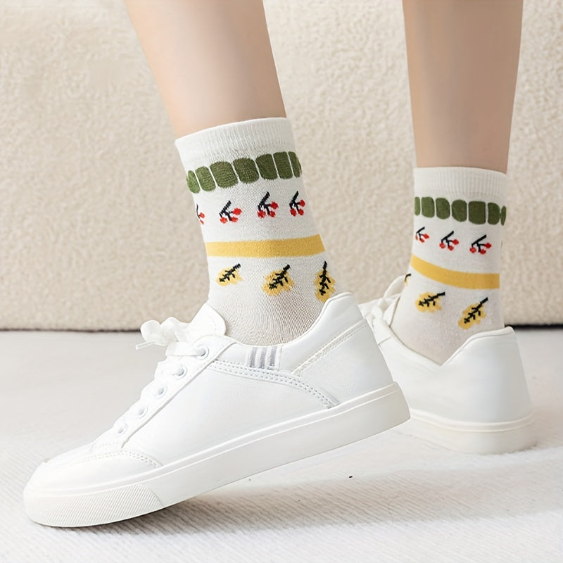 5 Pairs Cartoon Print Socks Women's Stockings