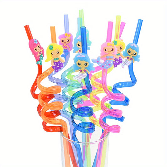 8 Magical Mermaid Drinking Straws for Kids' Parties