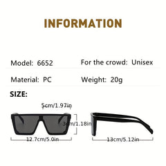Gradient Square Sunglasses Windproof Big Frame Flat Sunglasses