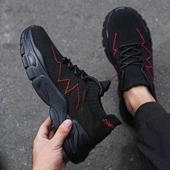Men's Woven Knit Breathable Running Shoes Soft Sole Sneakers