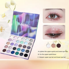 Purple Cold Tone Eyeshadow Palette Pearly Matte Shimmer