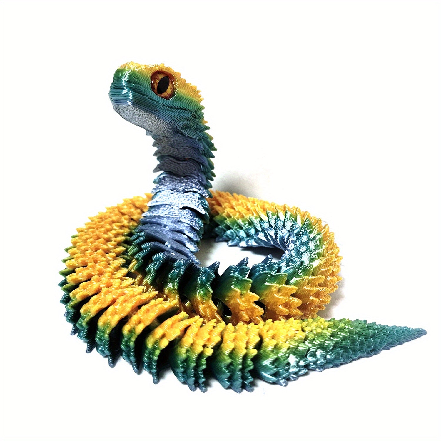 3D Printed Gradient Snake Toy with Movable Joints - ADHD Aid