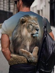 Men's Lion Graphic T shirt 3D Print Crew Neck Top Tee For Summer