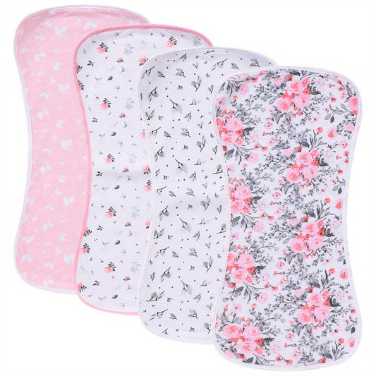 4 Pack Ultra Soft Burp Cloths Absorbent Waterproof Unisex Baby