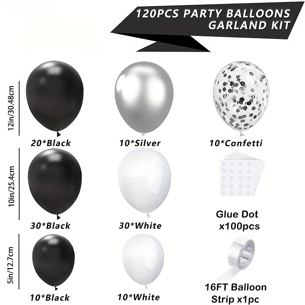 120pcs Silvery Confetti Balloon Arch Set Party Decoration Balloon Set