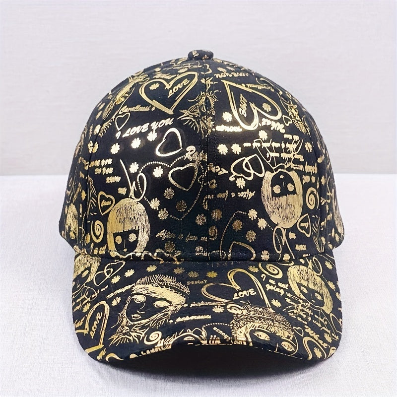 Hot Stamp Graffiti Baseball Cap Solid Sun Hat Hip Hop Dad Hats For Women