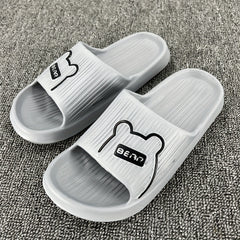 Men's Cartoon Bear Cloud Slides Pillow Slippers Lightweight Non Slip Shoes