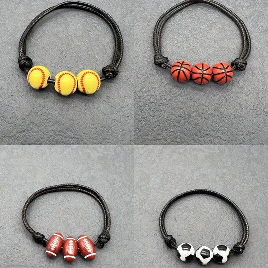 Girls Soccer Party Favors - Sport Ball Charm Bracelets Set of 4