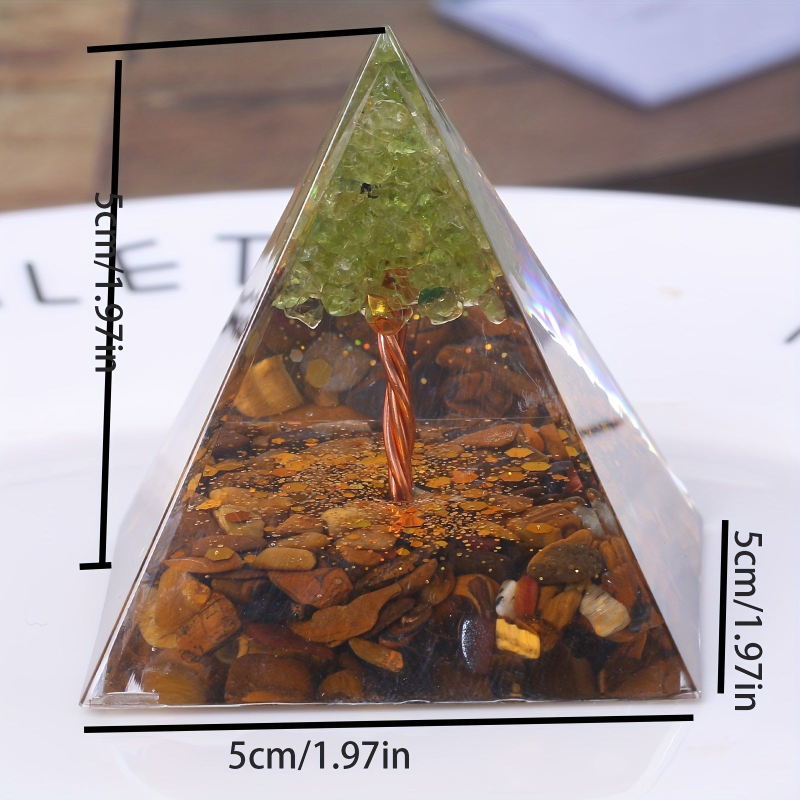 Orgone Crystal Tree Pyramid Energy Generator Chakra Meditation