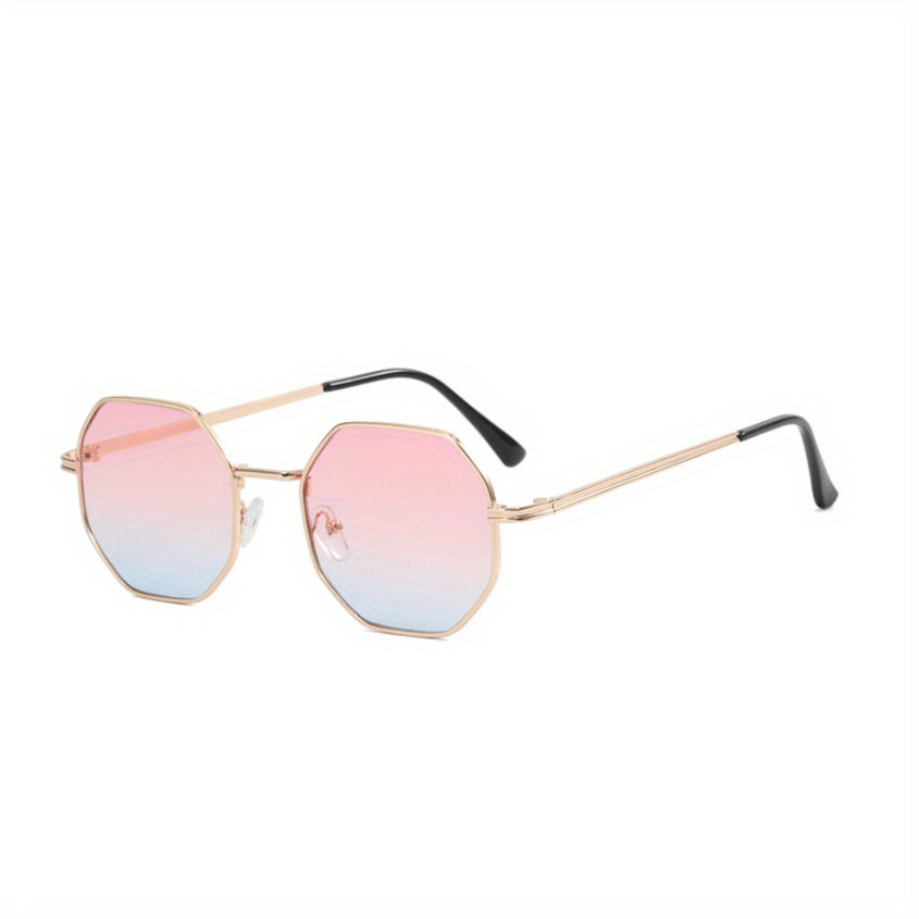 Gradient Lens Sunglasses Polygon Frame UV Protection