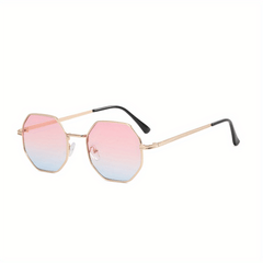 Gradient Lens Sunglasses Polygon Frame UV Protection