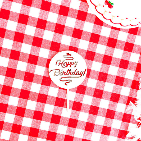 Wooden Cake Decor Party Tassel Stand Cake Sticker