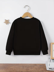 Girls Cat Graphic Sweatshirt - Comfy Casual Kids Active Pullover Top