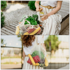 Short Handle Mesh Bag Regular Shoulder Carrying Net Shopping Bag Reusable