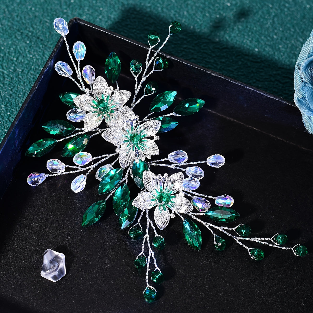 European American Bridal Headpiece Sequin Flower Women's Hair Comb HP900