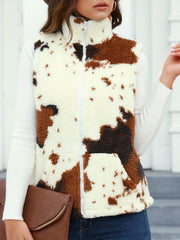 Cow Plush Vest Sleeveless Fleece Warm Jacket Fall Winter Women's Clothing