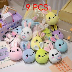 9pcs Soft Plush Rabbit Dolls Long Eared Playful Designs