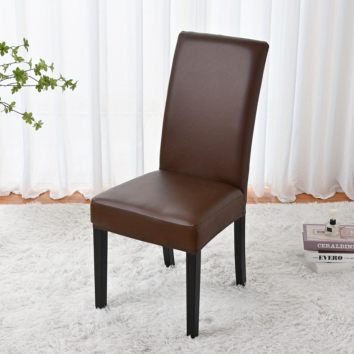 1pc Elastic Leather Stretch Dining Chair Slipcovers Universal Chair Slipcover