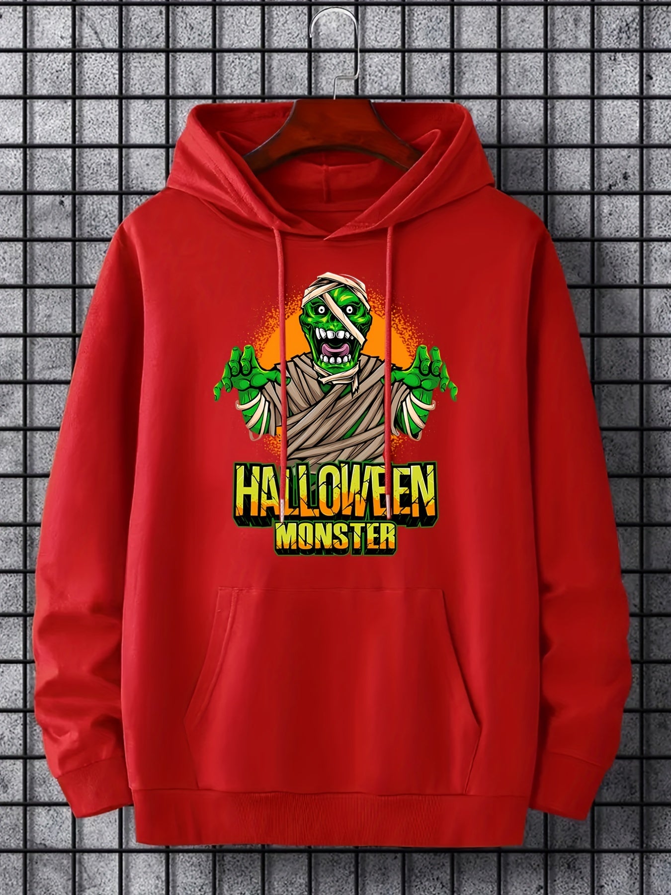 Men's Monster Graphic Hoodie Drawstring Hooded S