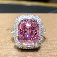 Pink Zirconia Wedding Bridal Party Women Rings Gift