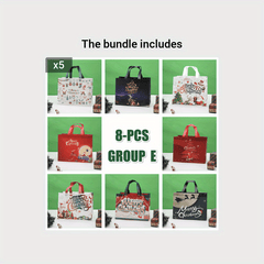 8pcs Large Christmas Tote Gift Bags With Handles Reusable Non woven Gift Bag