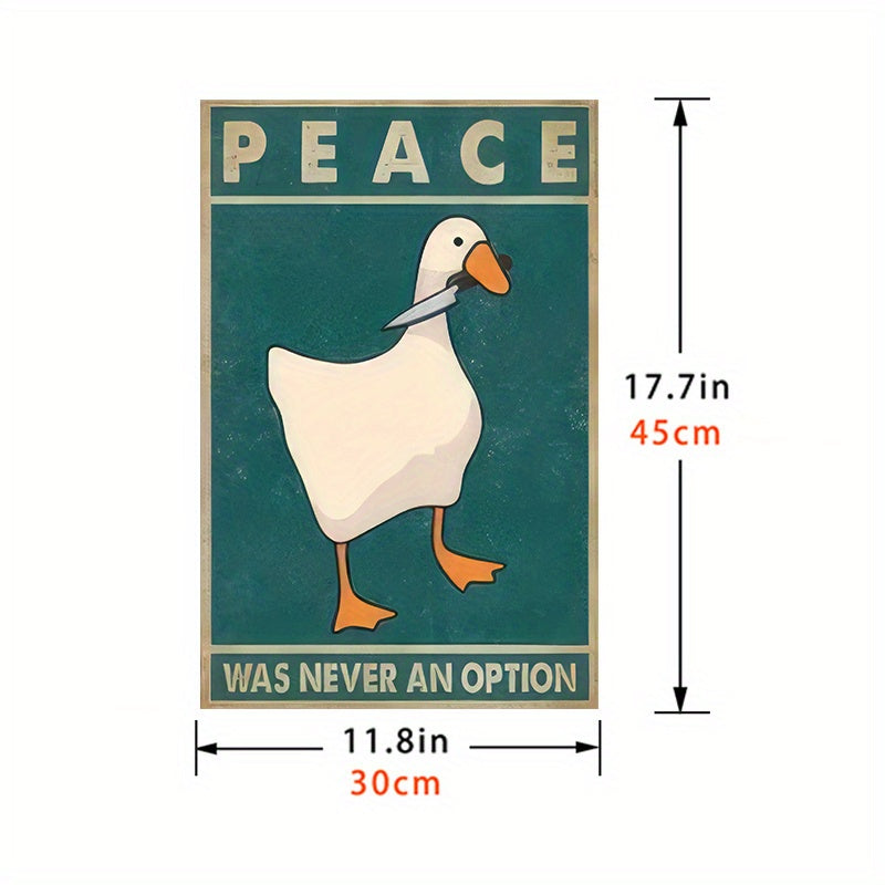 Goose Peace Never Option Funny Retro Prints Posters Meme Art Signs Decor