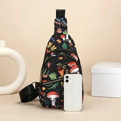 Floral Pattern Sling Backpack Chest Bag Oxford Cloth Crossbody Bag