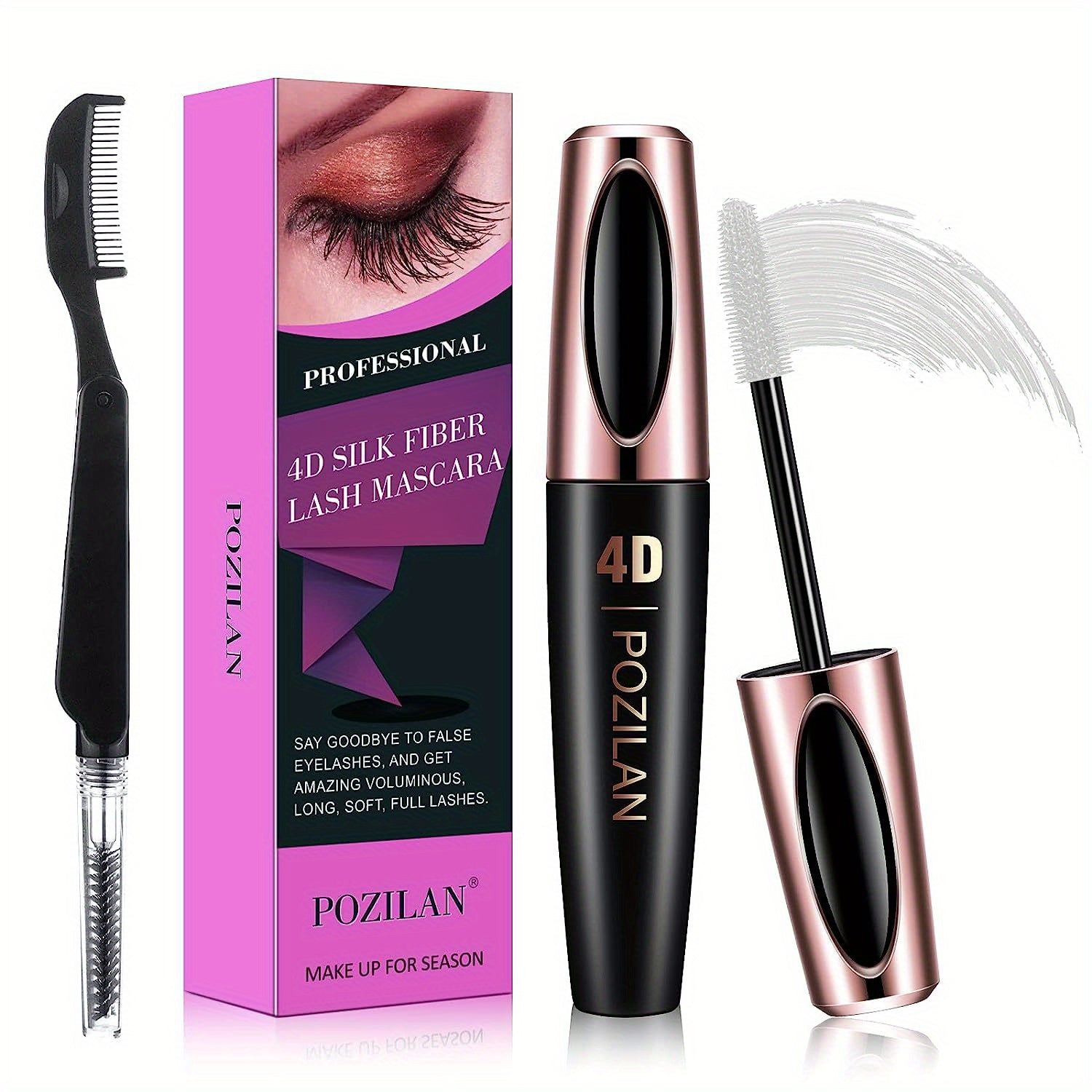6 Colors Waterproof Mascara With Comb Set Lengthening Thickening