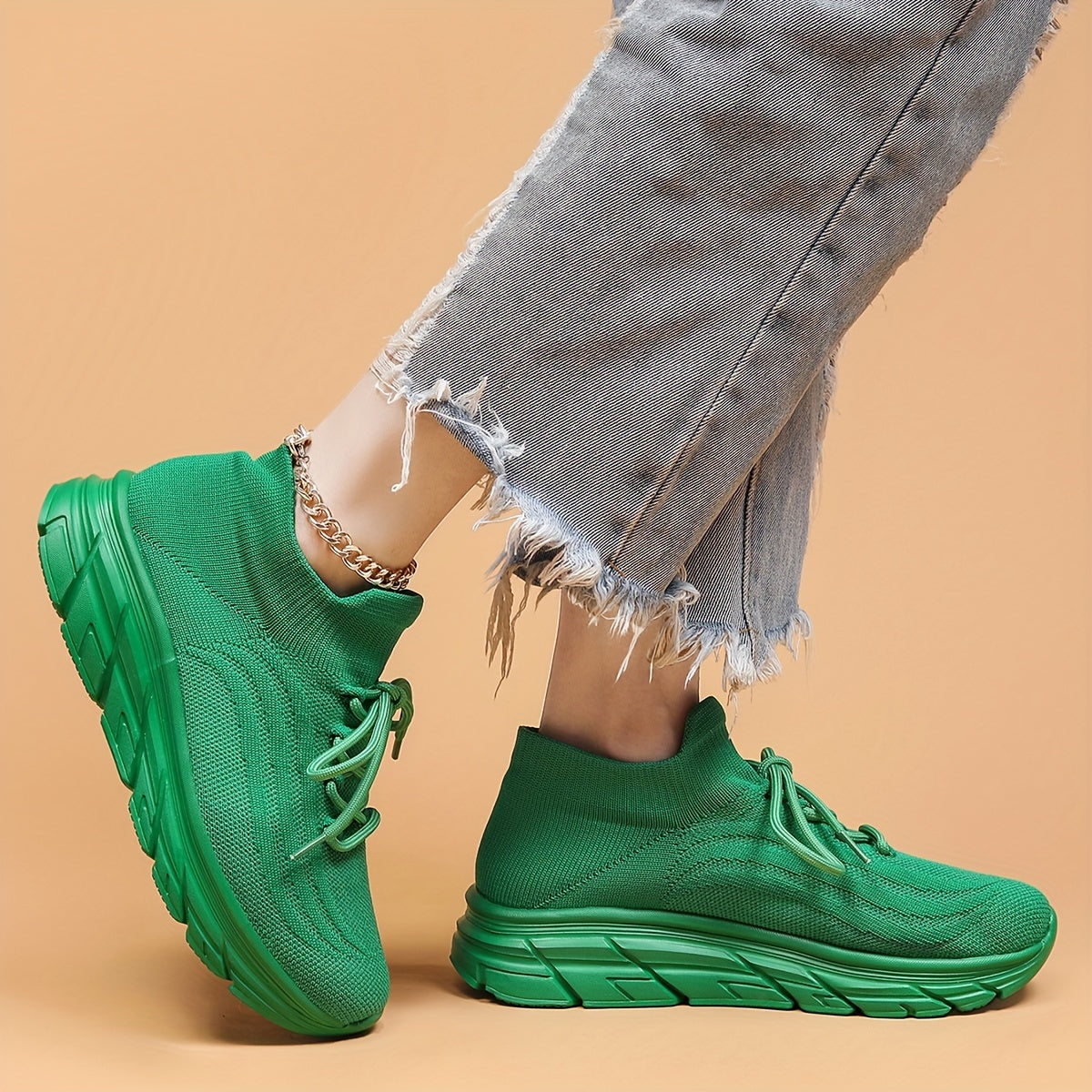 Lace Up Mesh Breathable Flying Woven Shoes Soft Comfortable Shock Absorption