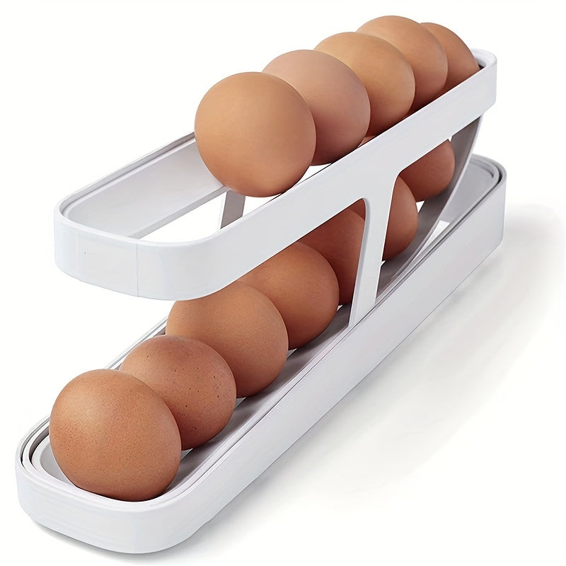 Egg Dispenser 2-Tier Egg Trays Storage Box For Refrigerator