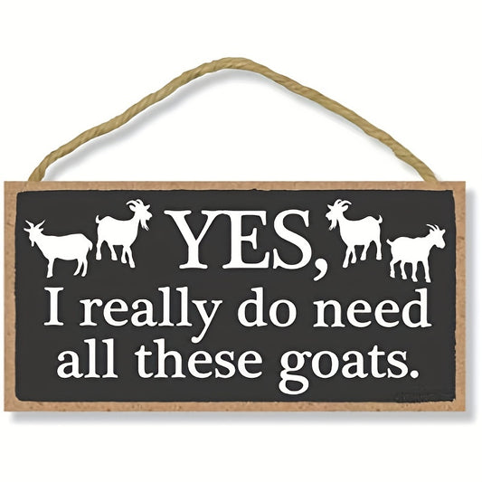 Funny Goat Decor Wall Art Sign 7.8in x 3.9in