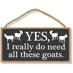 Funny Goat Decor Wall Art Sign 7.8in x 3.9in