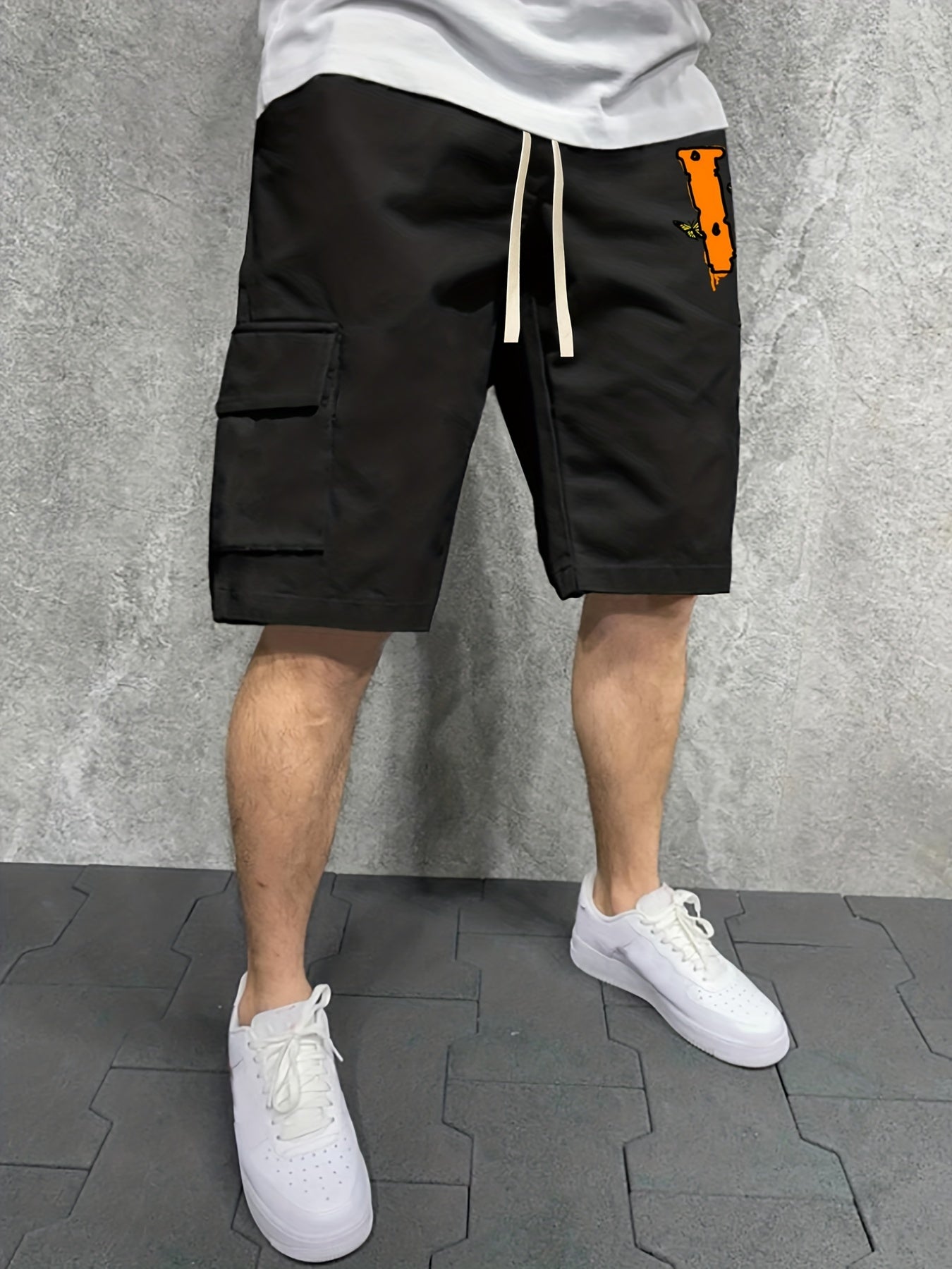 Men's V & Butterfly Graphic Casual Sports Cargo Shorts