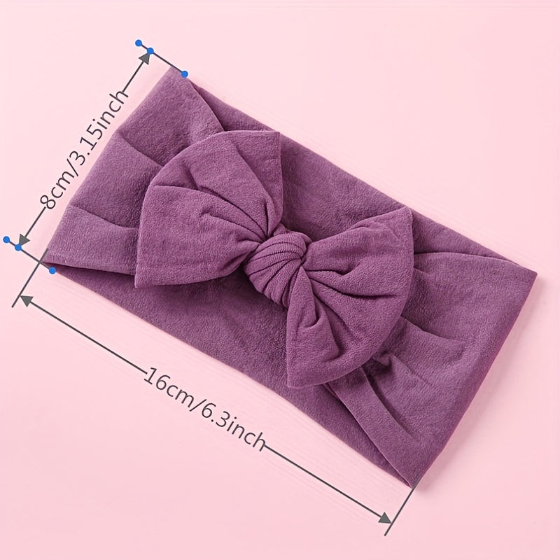 Baby Girls Bowknot Headband Soft Nylon Elastic Hairband Newborn Hair Accessories