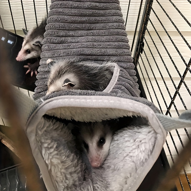 Winter Hammock Tunnel for Small Animals - Cozy Hideout for Sugar Gliders