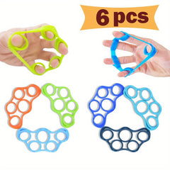 6pcs Silicone Finger Trainer Finger Pull Ring Finger Exerciser