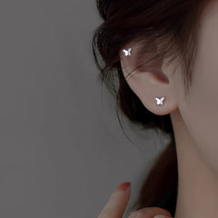 925 Silver Butterfly Stud Earrings Fairy Ear Bone Studs