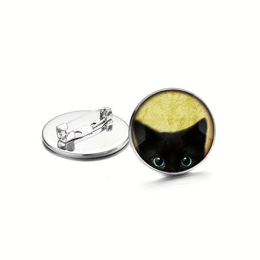Black Cat Brooch Pins for Men