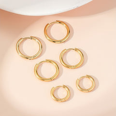Paris Women's Small Hoop Huggie Earrings 18K Plated