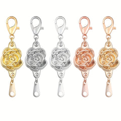 5 Pairs Magnetic Clasps for Jewelry Making, Rose Shape Closure
