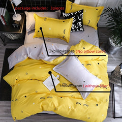 Cartoon Eyelash Print Duvet Cover Set Soft Comfortable Breathable