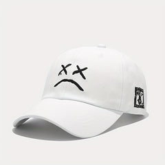 Crying Face Embroidered Baseball Cap Outdoor Sunscreen Peaked Cap