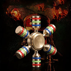 Metal Finger Spinner Toy Ancient Bronze Finish Beads Long Spin Focus Trainer