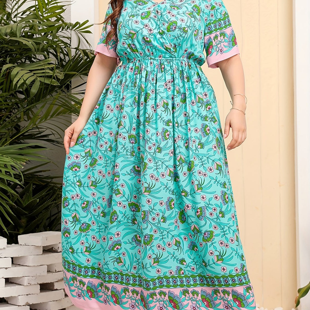  Jacobean Print Maxi Dress