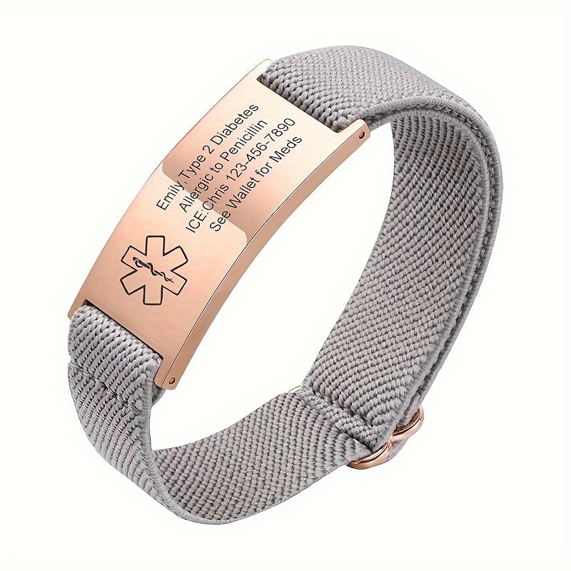 Engraved Medical Alert Mesh Wristband