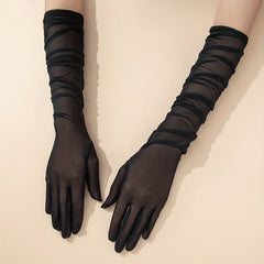 Mesh Breathable Long Gloves, Women's Dress Gloves for Party Prom Wedding