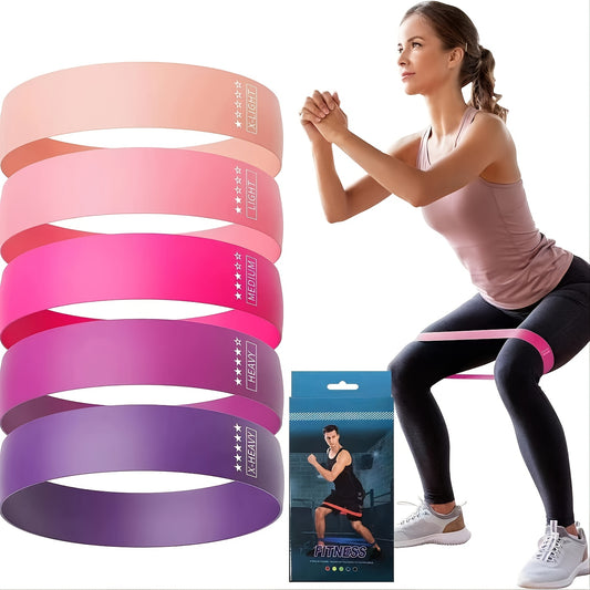 5 Pack Resistance Tapes - Stylish Bands for Workouts