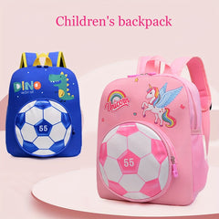 Kids Soccer Unicorn Dinosaur Backpack Waterproof Lightweight School Travel Bag