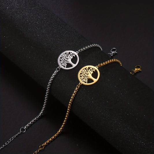 Stainless Steel Tree Of Life Bracelet Link Bracelet Gift