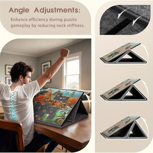 Portable Jigsaw Puzzle 1000pcs Tilting Board 2 in 1 Stand Cover Lightweight